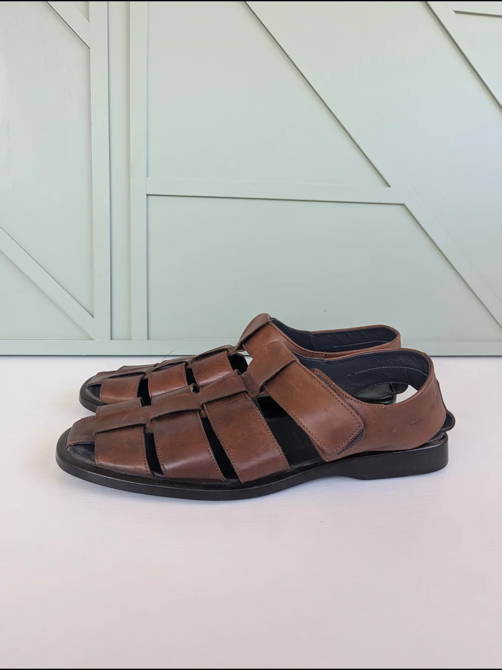 To Boot Brown Woven Leather Fisherman Sandals